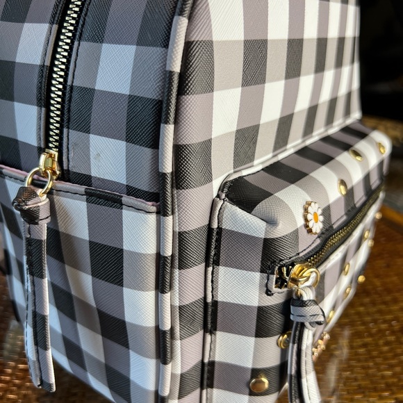 New Love Backpack Black & White Check Rhinestone & Studs main image 8